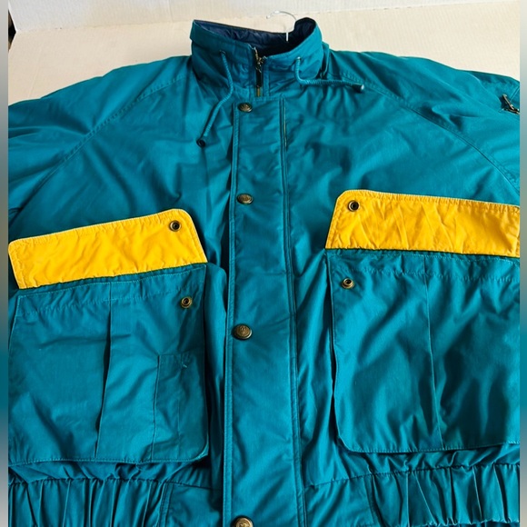Down Vtg London Fog parka with removable down lining in teal. Size Large Long - Picture 4 of 14
